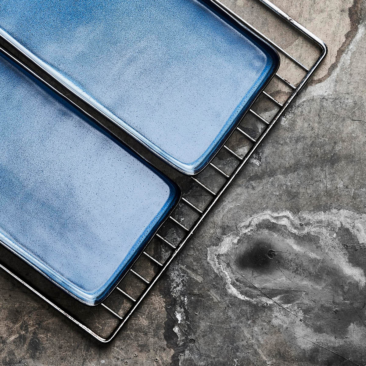 Raw Tallrik rektangulär 34x18 cm 2-pack Midnight Blue