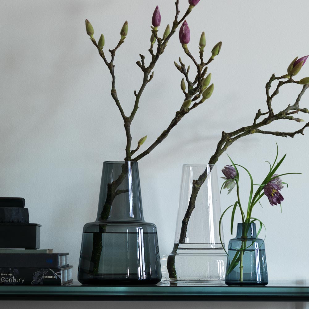 Flora Vas 24 cm Smoke mellan hals