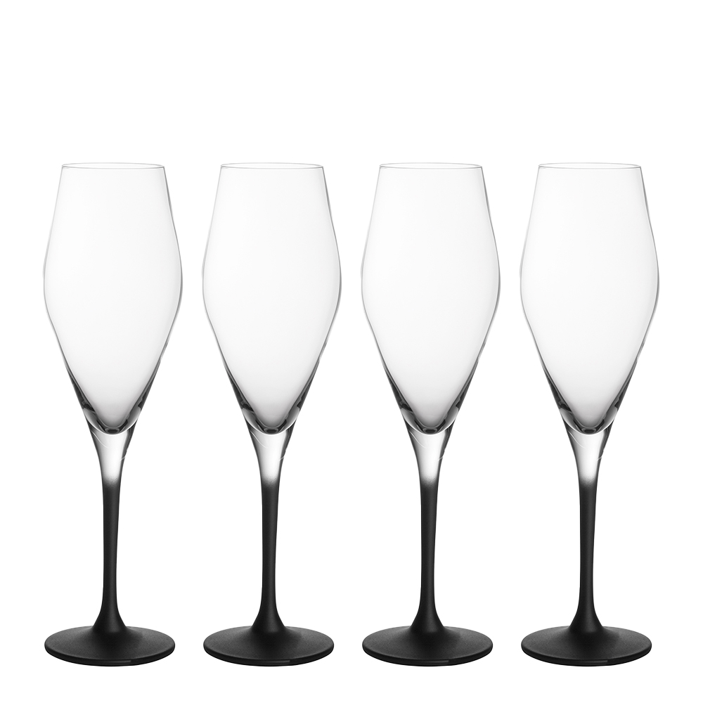 Manufacture Rock Champagneglas 4-pack Klar/Svart fot