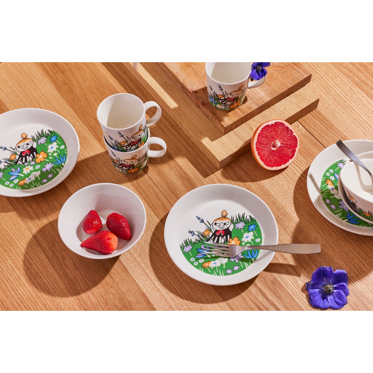 Mumin Tallrik Lilla My på Ängen 19 cm Vit/Grön