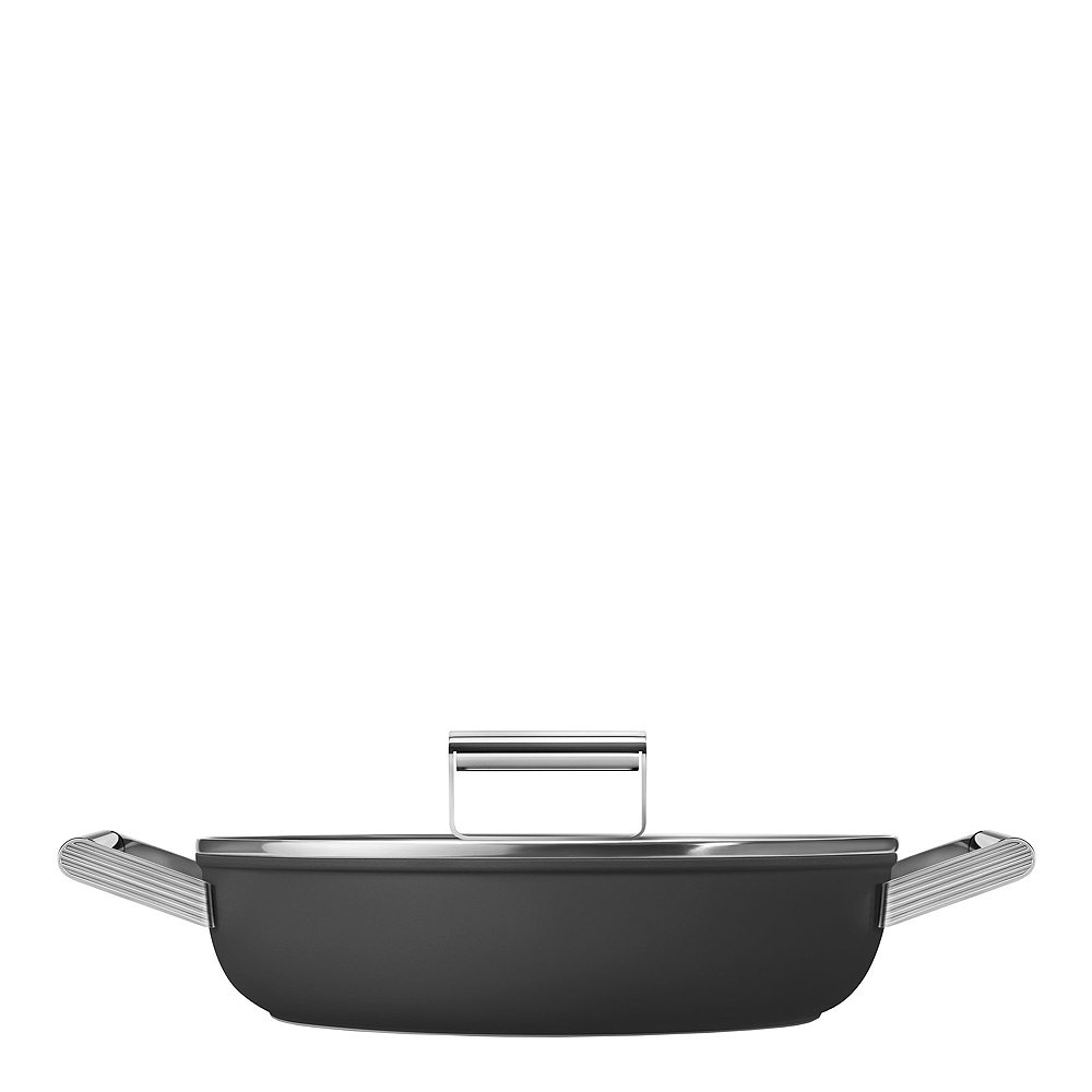 Smeg 50's Style Traktörpanna Glaslock 28 cm Svart