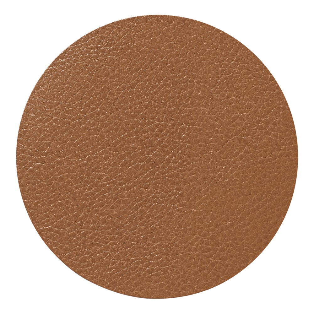 Leather Serene Circle Glasunderlägg 10 cm Nature