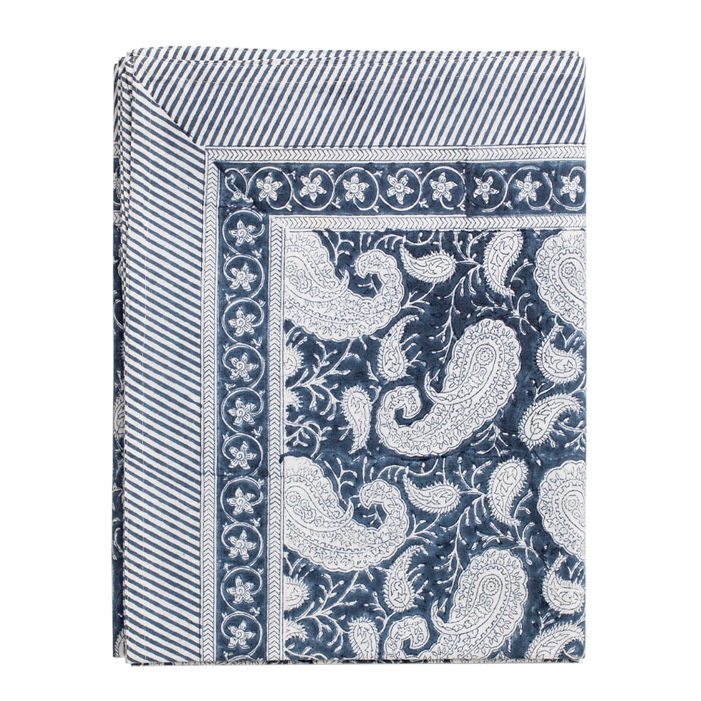 Big Paisley Bordsduk 160x160 cm Blå/Vit