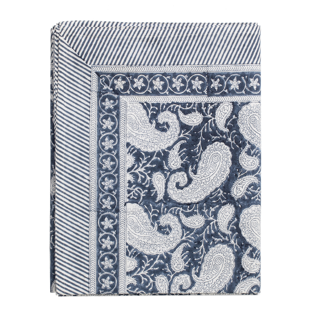 Big Paisley Bordsduk 160x160 cm Blå/Vit