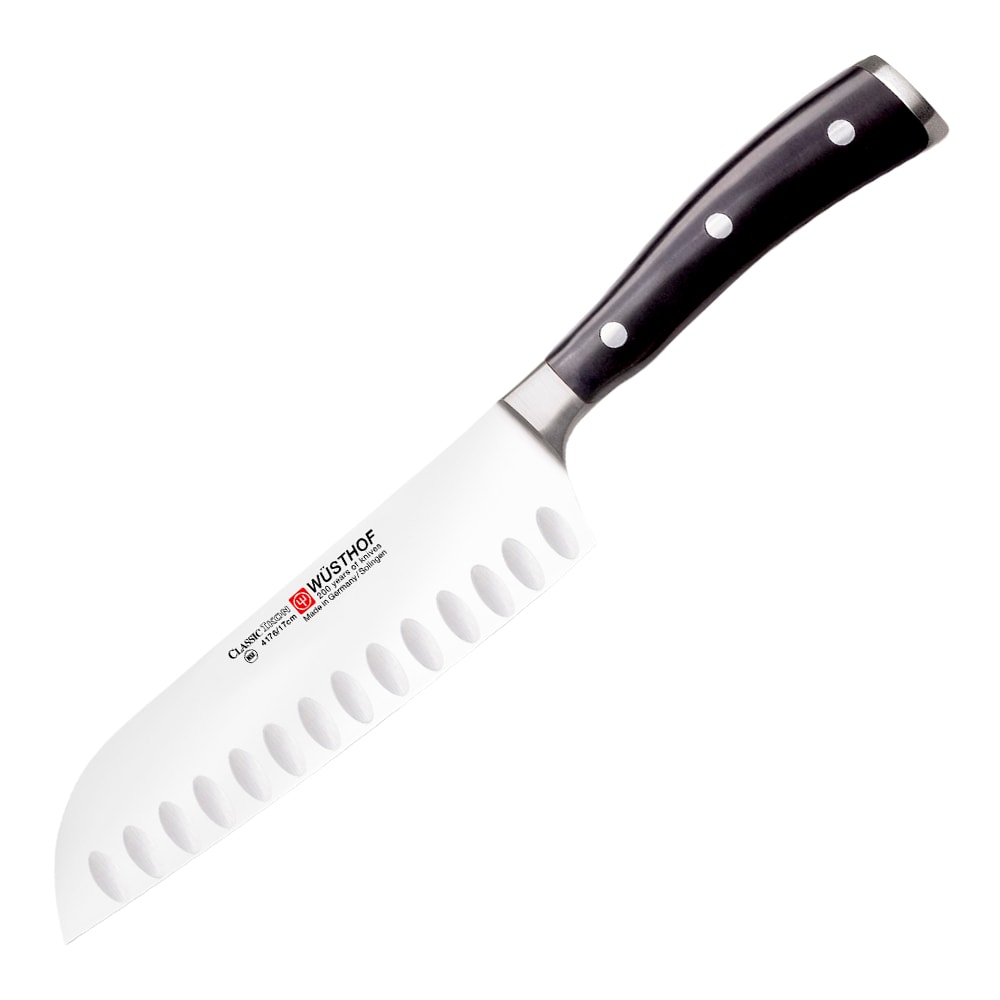 Classic Ikon Santokukniv 17 cm olivslipad Svart