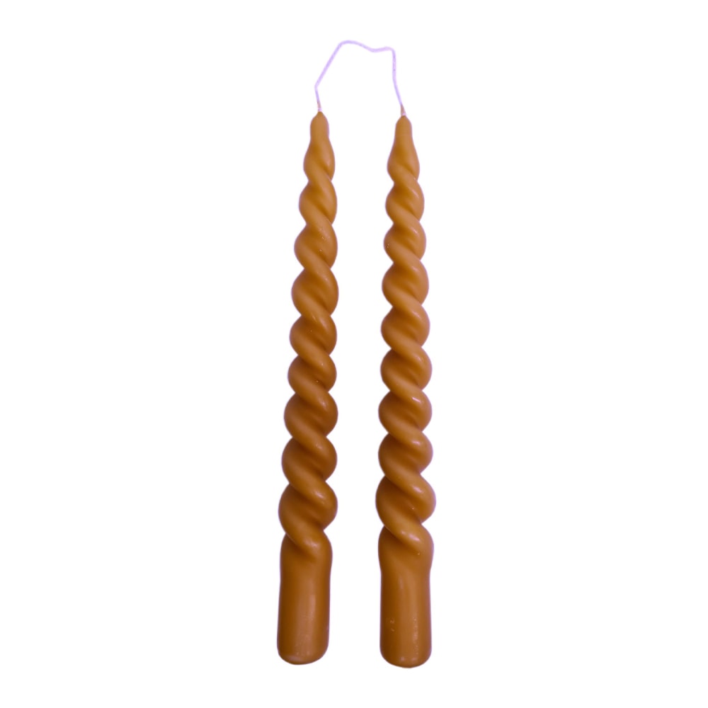 Vridna ljus 24 cm 2-pack Ockra
