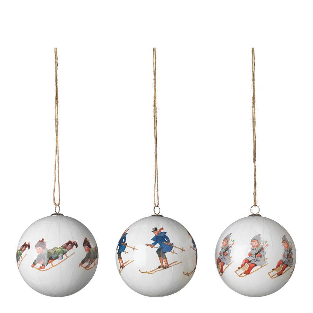 Elsa Beskow Julkulor Farbror Blå/Kälke 3-pack