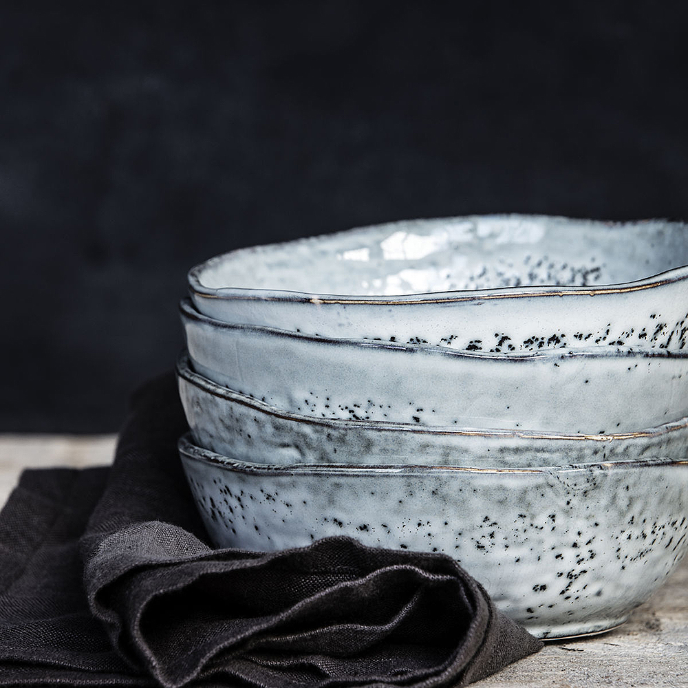 Rustic Skål Grå/Blå 21,5 cm