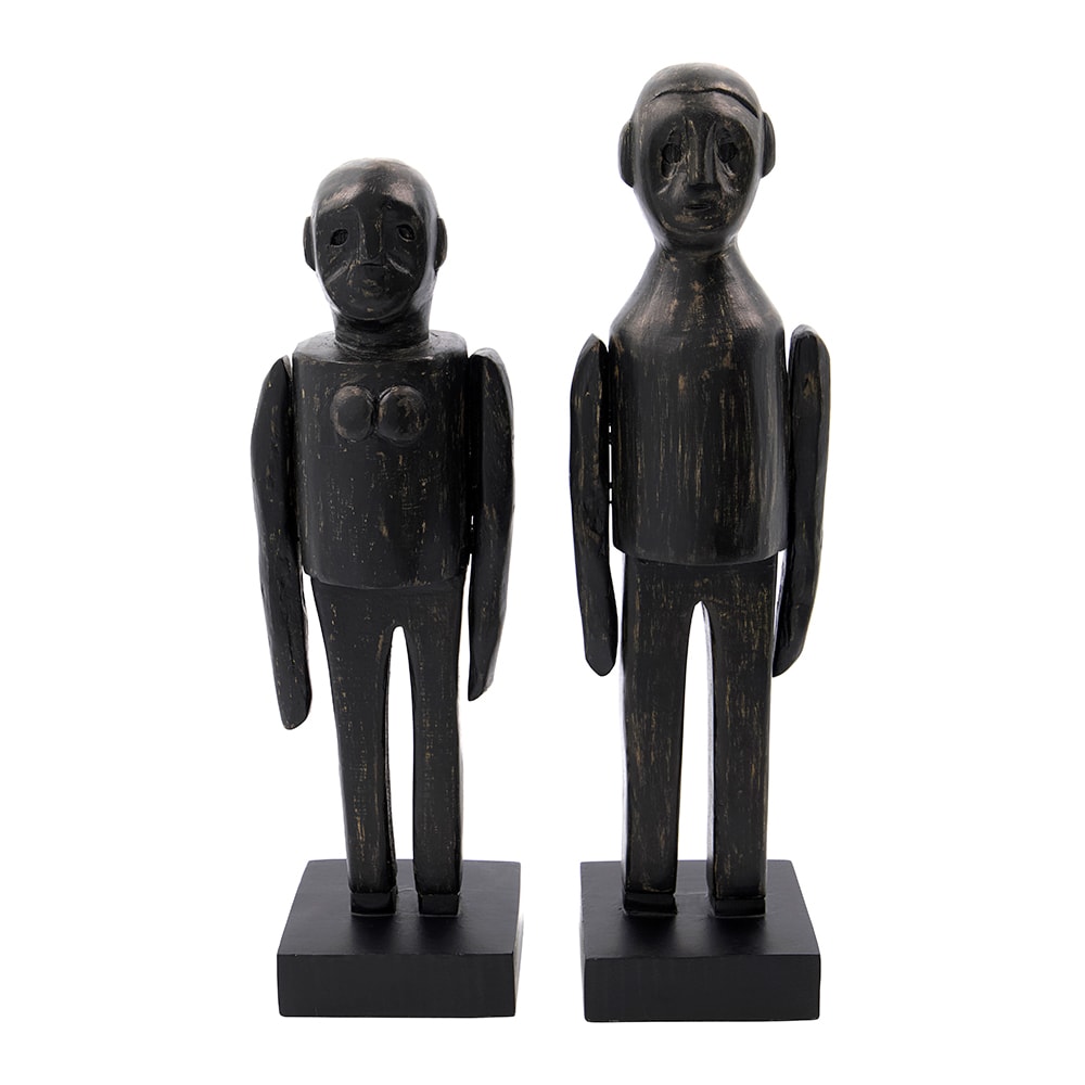 Skulpturer Spouses Träfigurer Mörkbrun