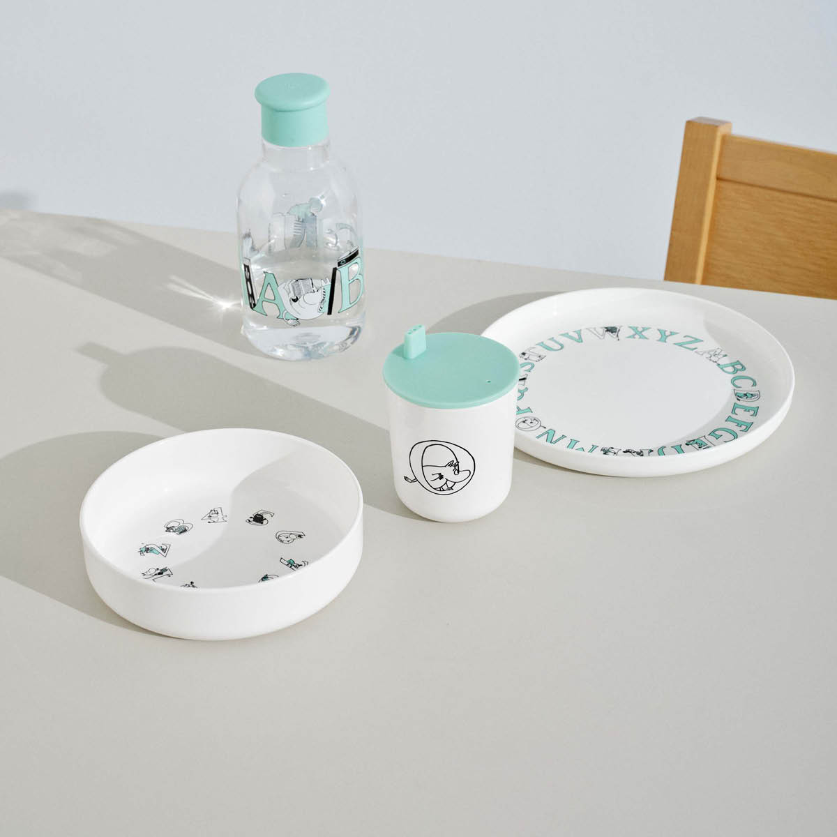 Moomin ABC Tallrik Djup 15 cm Vit/Turqouise