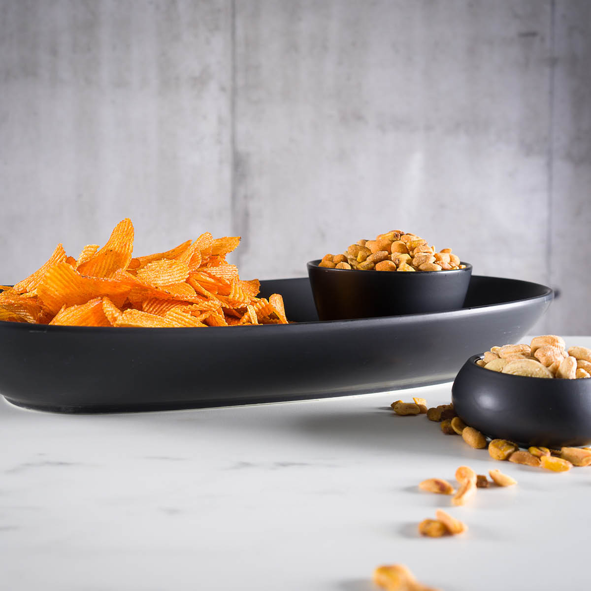 Nor Tapasfat 44,5 cm med dipskål Matt svart