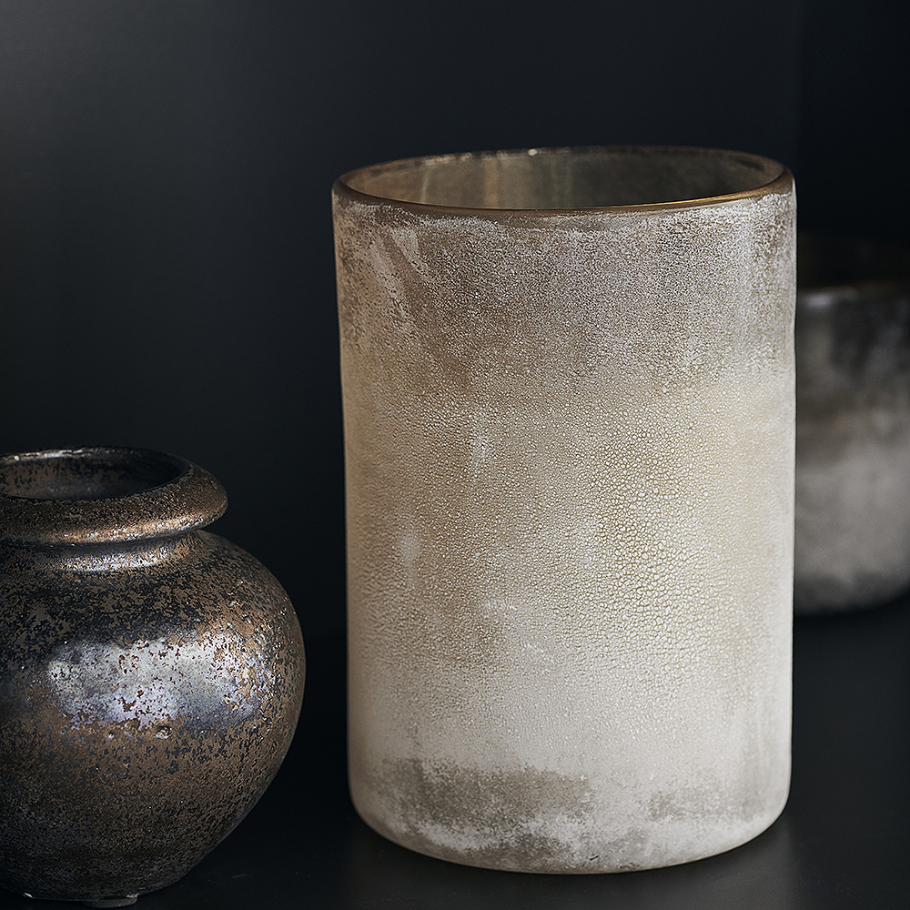 Mist Ljushållare Glas 19,5 cm Ljusbrun