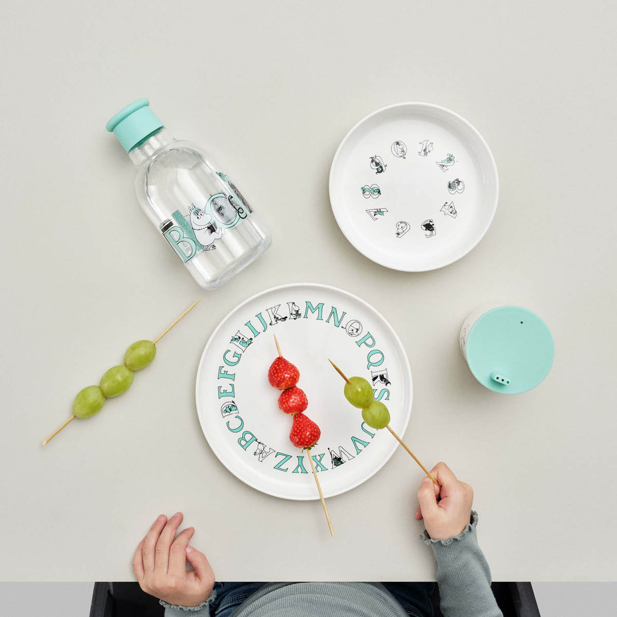 Moomin ABC Tallrik 20 cm Vit/Turqouise