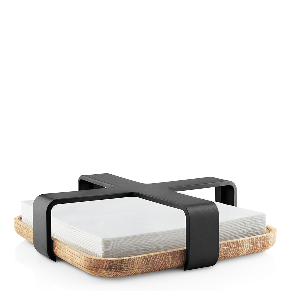 Nordic Kitchen Servetthållare 19x19 cm Svart/Ek