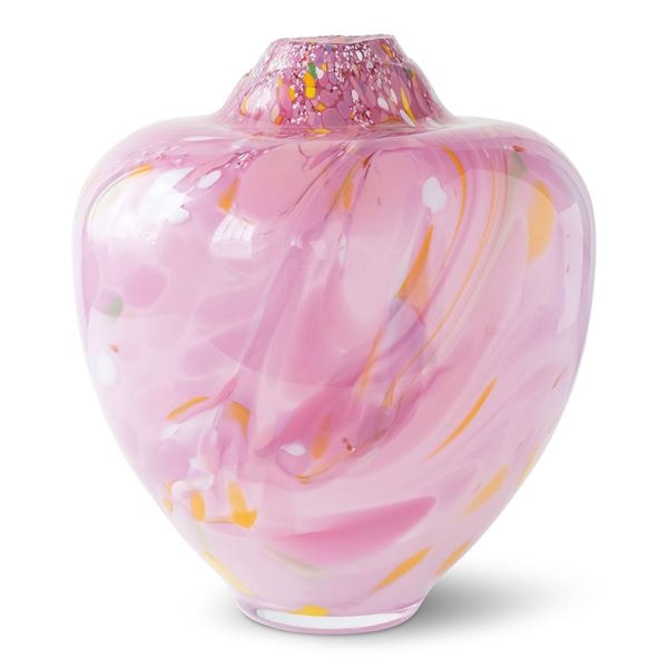 Unik Skulptur Konstglas 31 cm Rosa