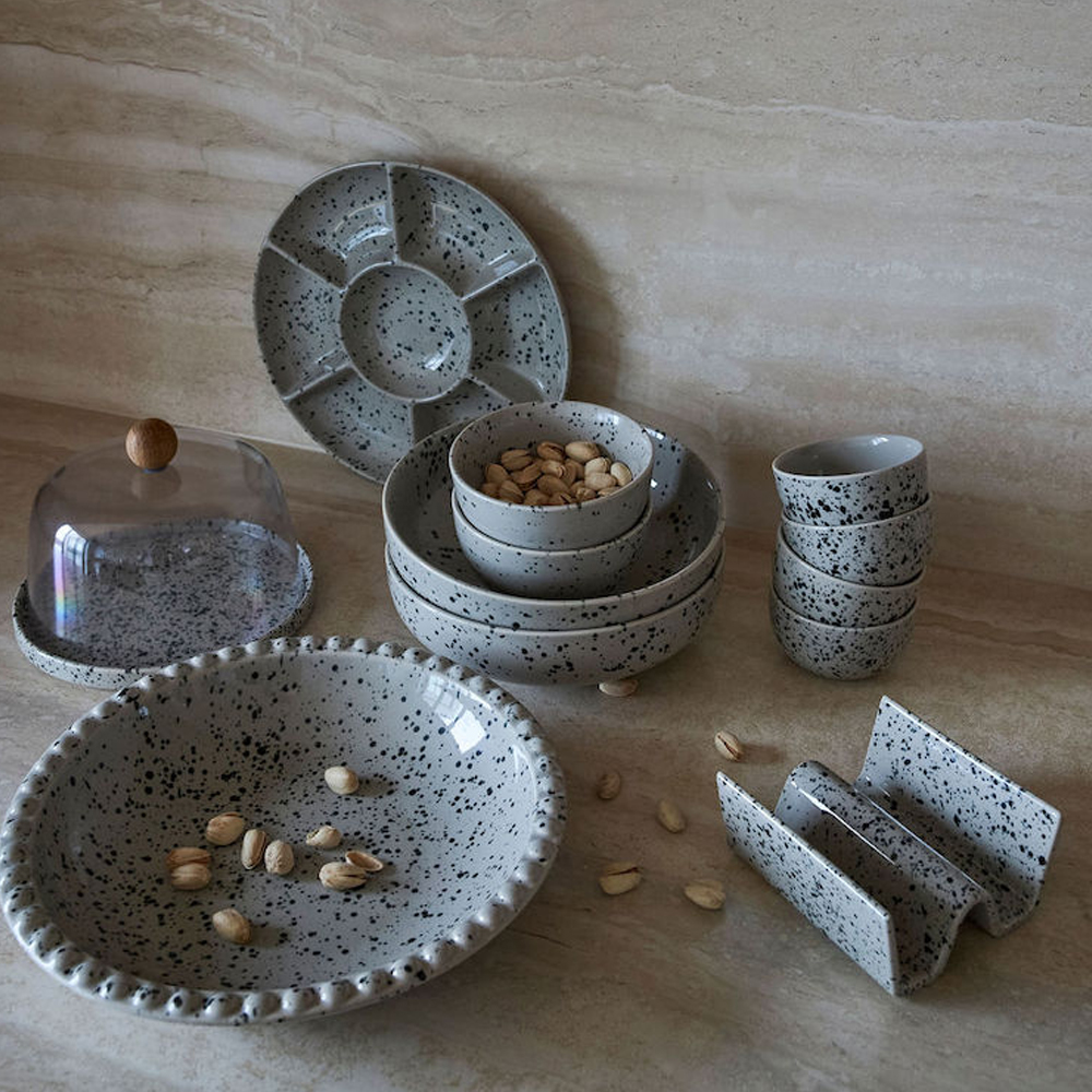 Serveringsskål 21x7cm Grå/Svart Grå/Svart