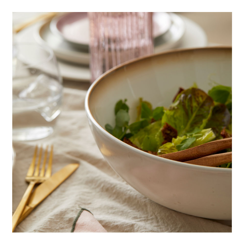 Salladsskål 30 cm Gräddvit