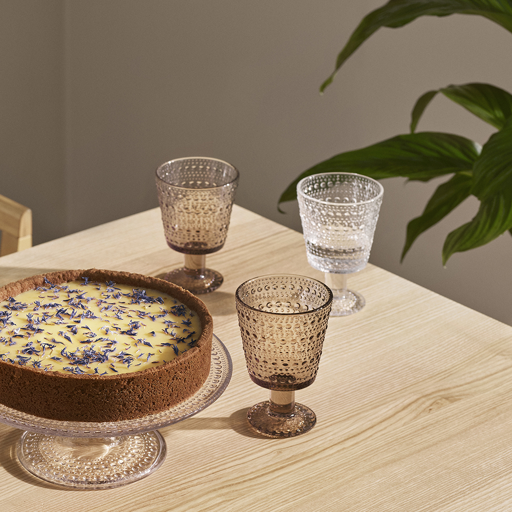 Kastehelmi Glas på fot 2-pack Linne