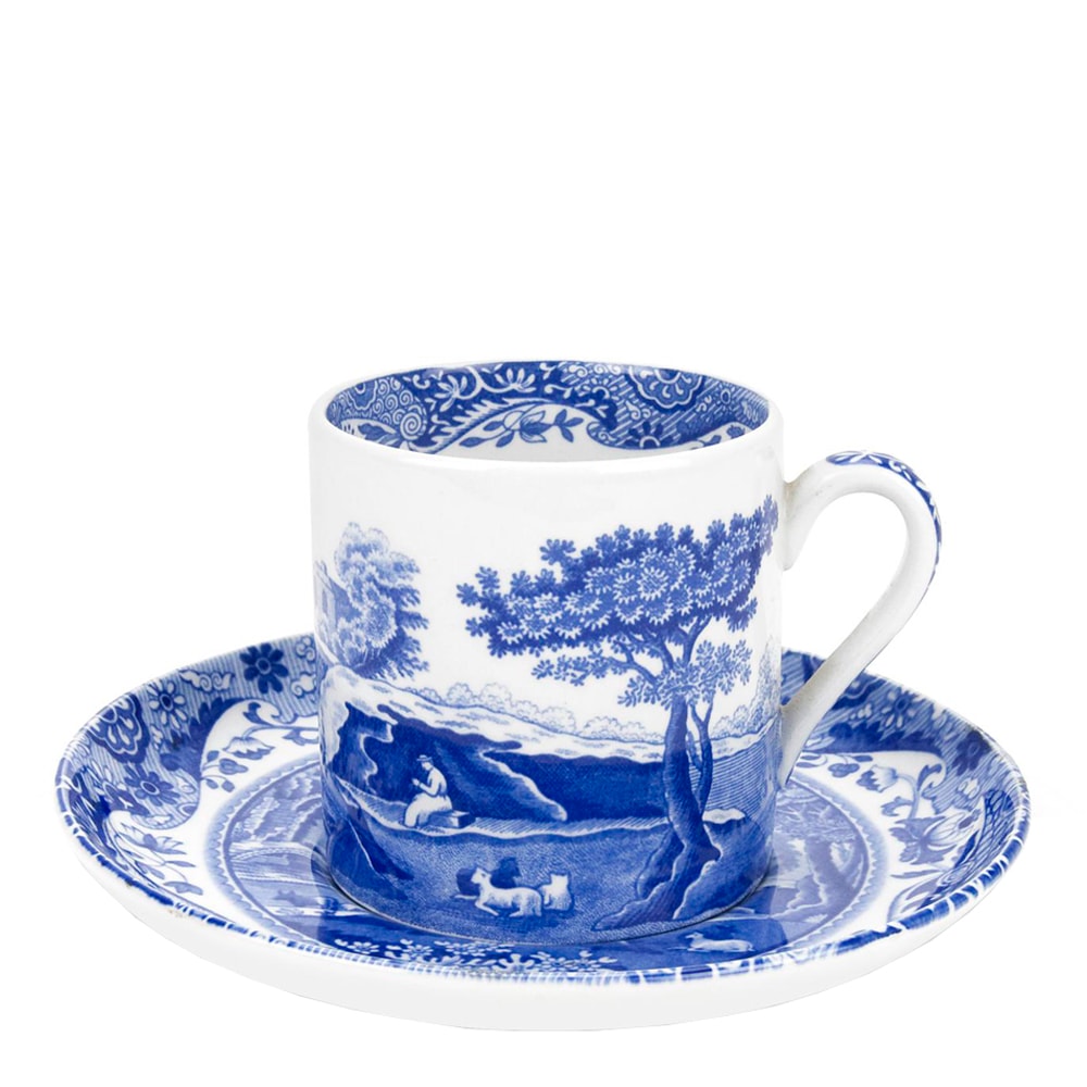 Blue Italian Kaffekopp med Fat 9 cl