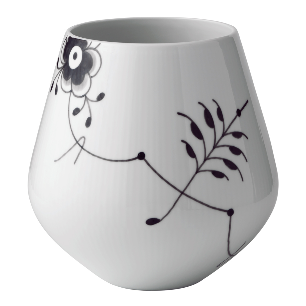 Black Fluted Mega Vas 20,5 cm