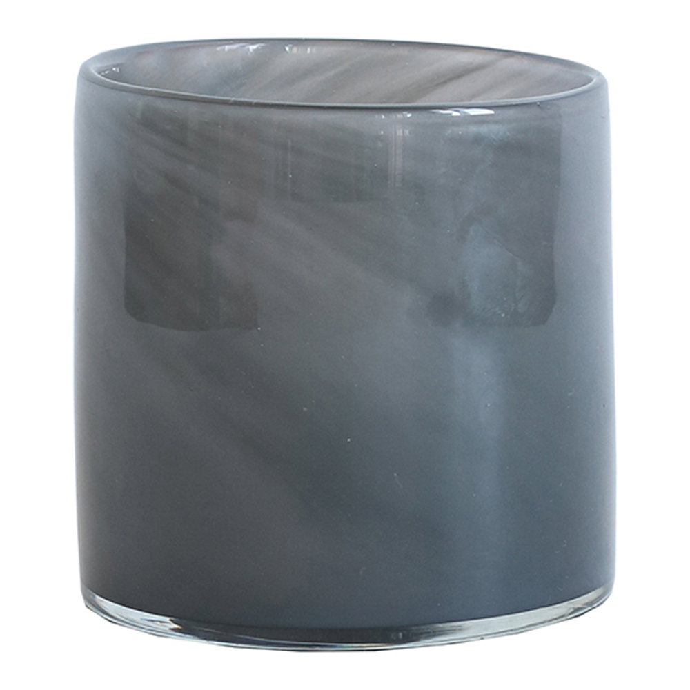 Lyric Ljuslykta Glas 10x10 cm Mörk Grå