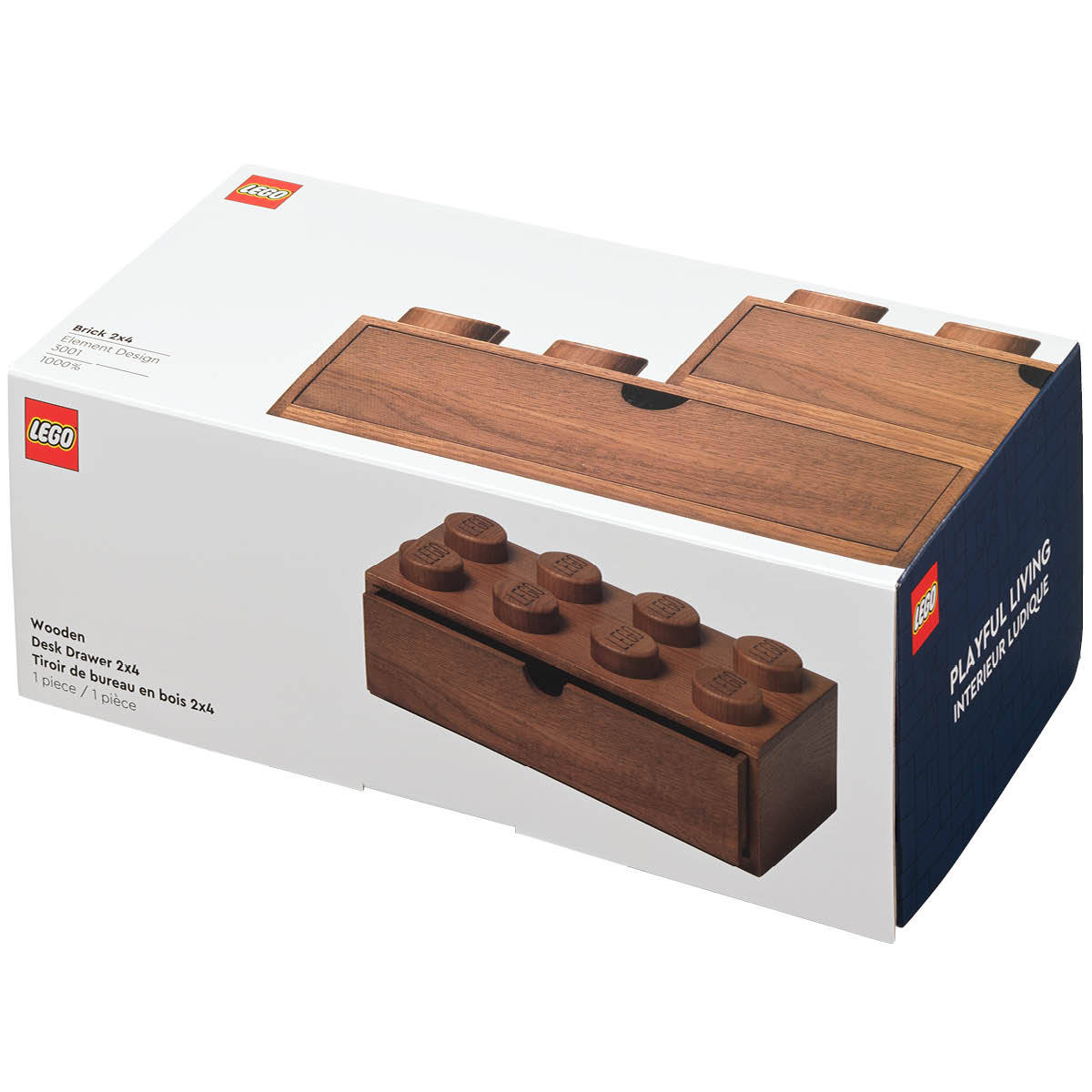 Wooden collection Skrivbordslåda 2x4 Mörk Ek