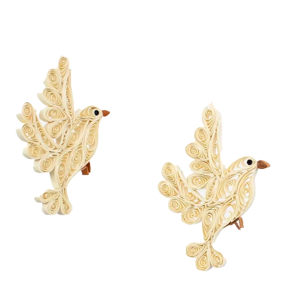 Julhänge Duva 2-pack 8 cm Vit