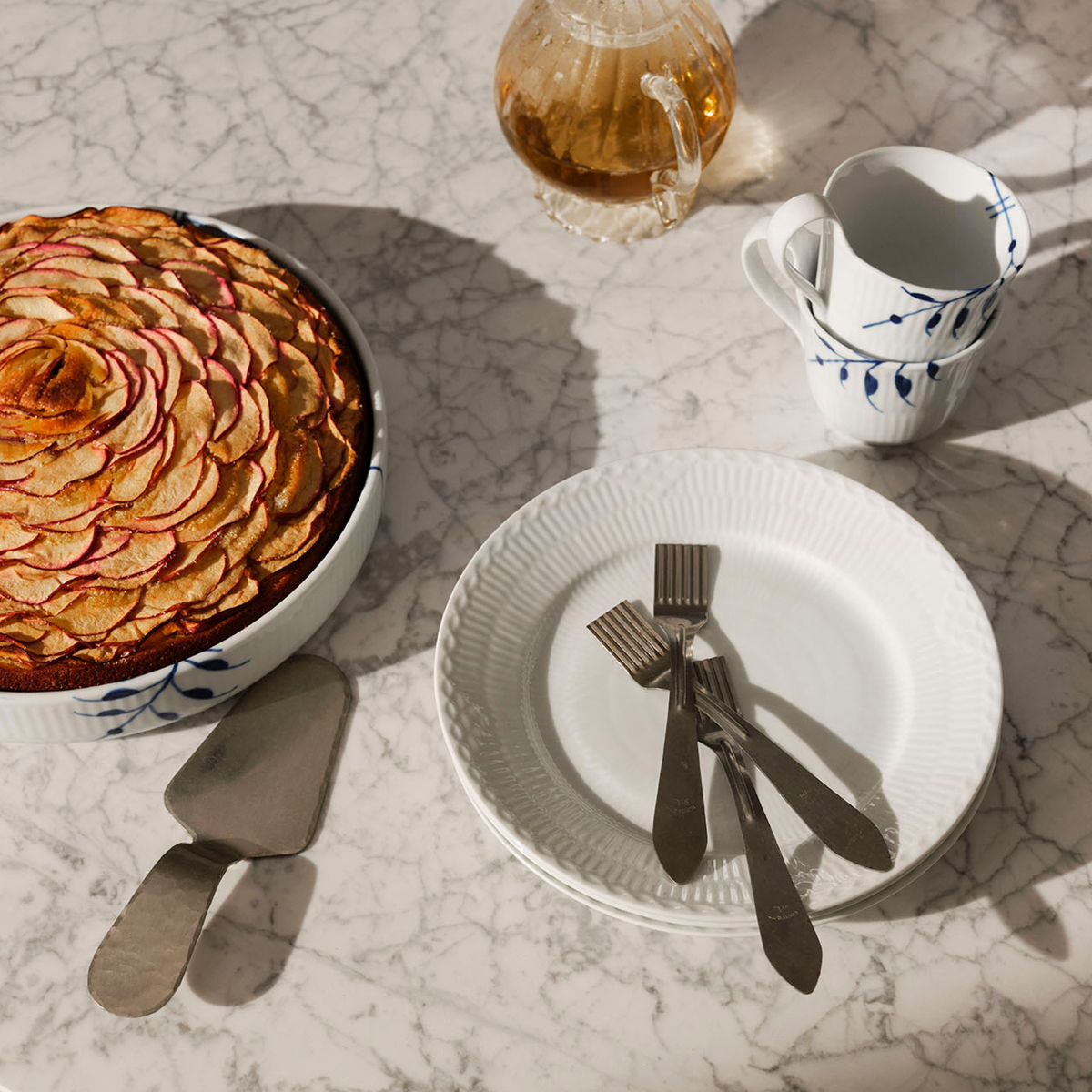 White Fluted Half Lace Tallrik 19 cm