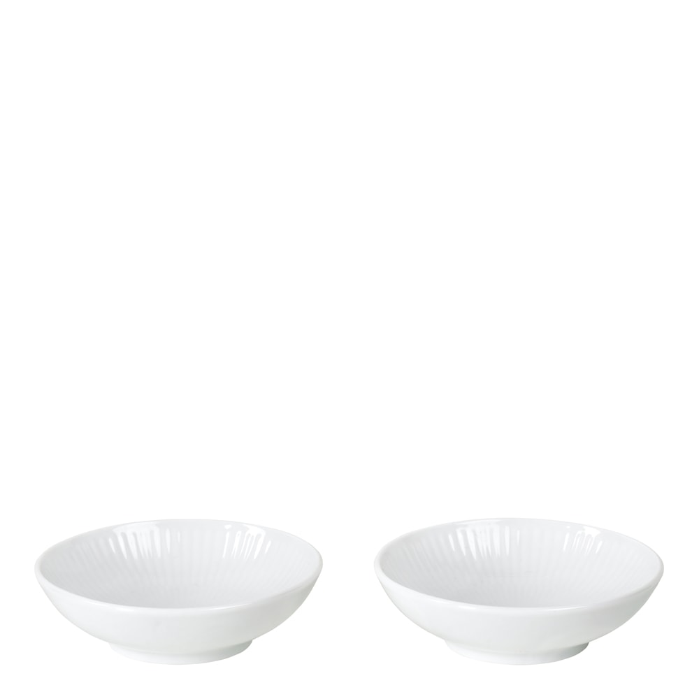White Fluted Dippskål 9 cl 2-pack