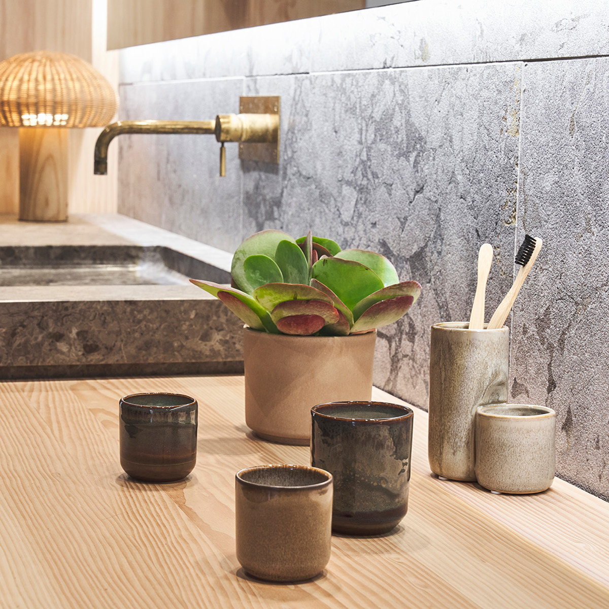 Iris Doftljus 8x9,5 cm Brun/Grön