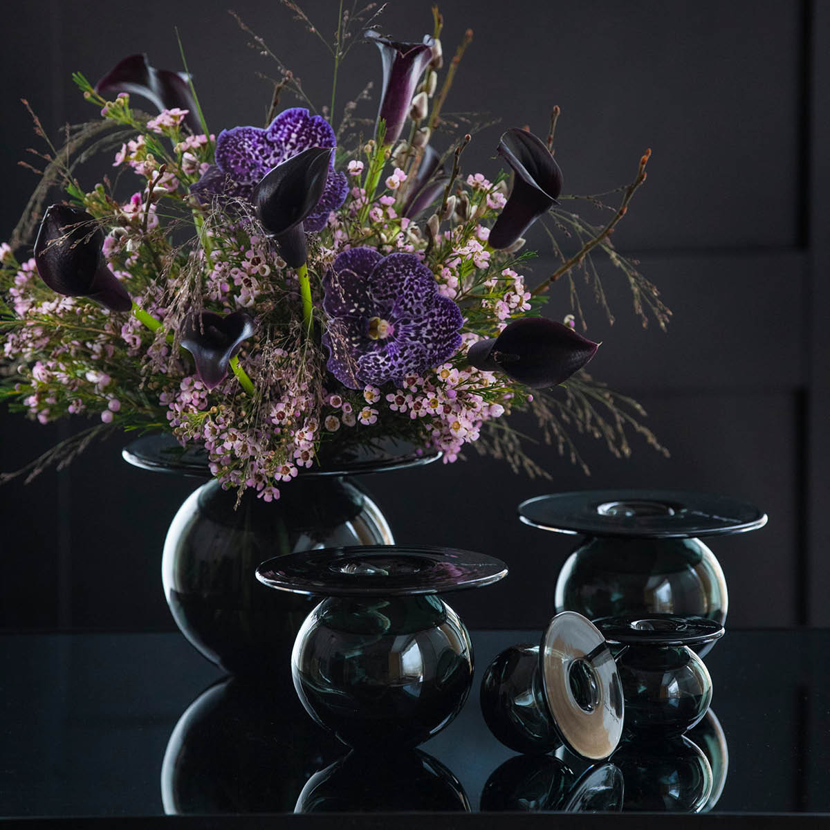 Boblen Vas 12 cm Grå