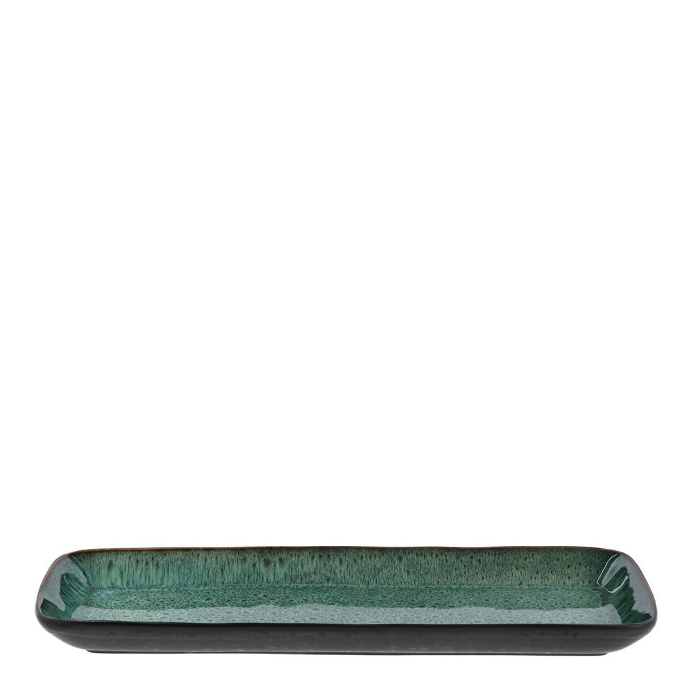 Serveringsfat Rektangulärt 39x14 cm Grön/Svart