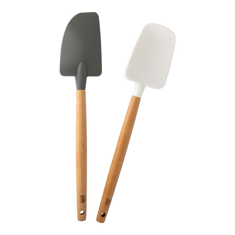 Slickepott i silikon/bokträ 2-pack