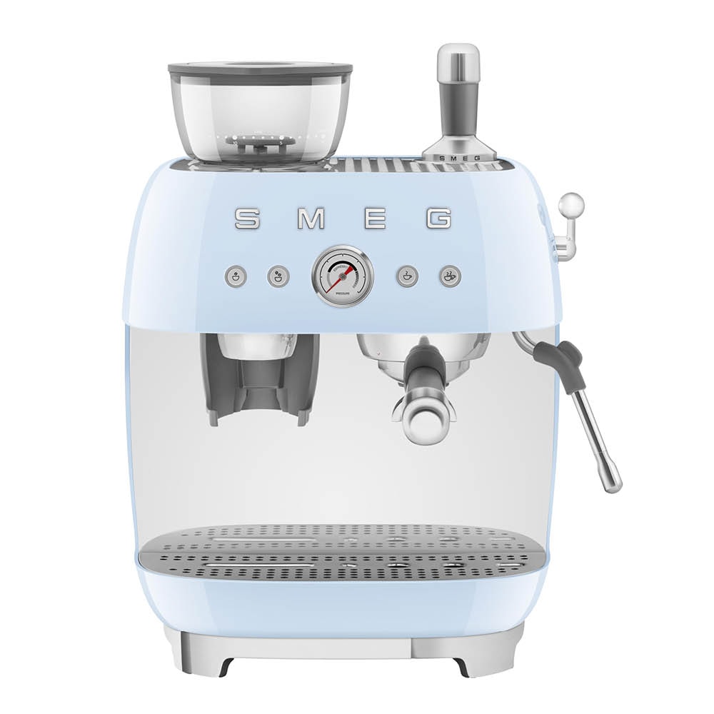 Smeg Manuell Kaffemaskin med Kvarn Pastellblå