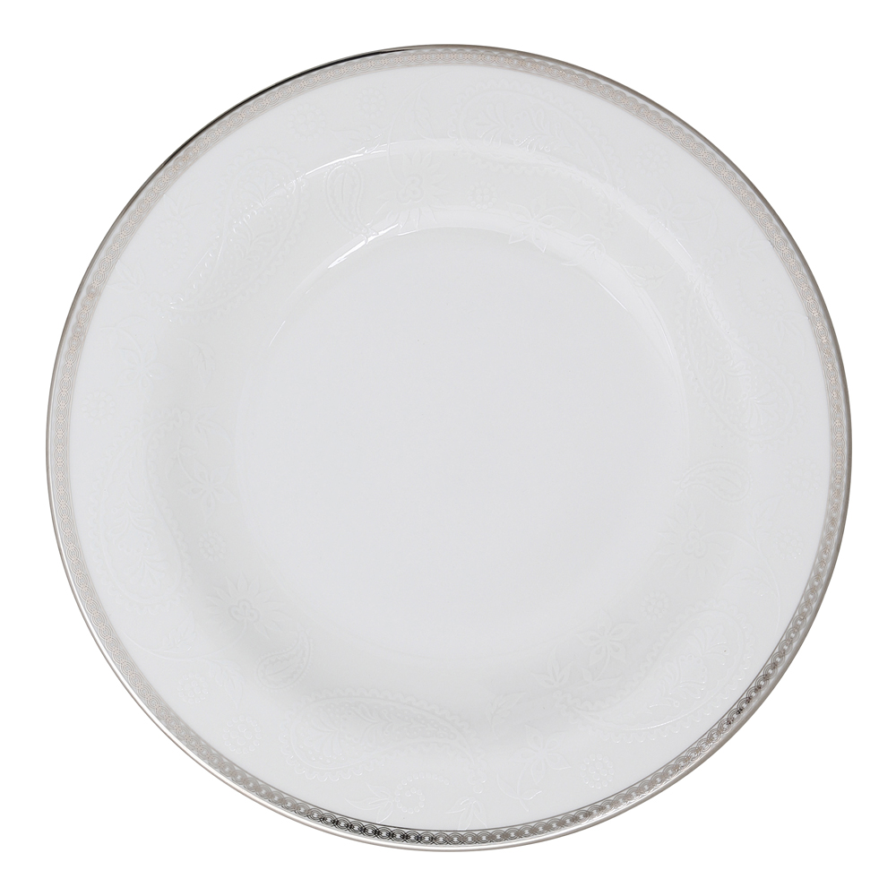 Silver Paisley Tallrik 21 cm Vit