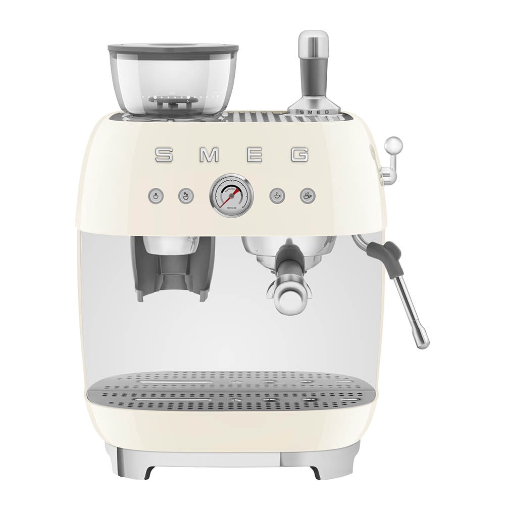 Smeg Manuell Kaffemaskin med Kvarn Creme