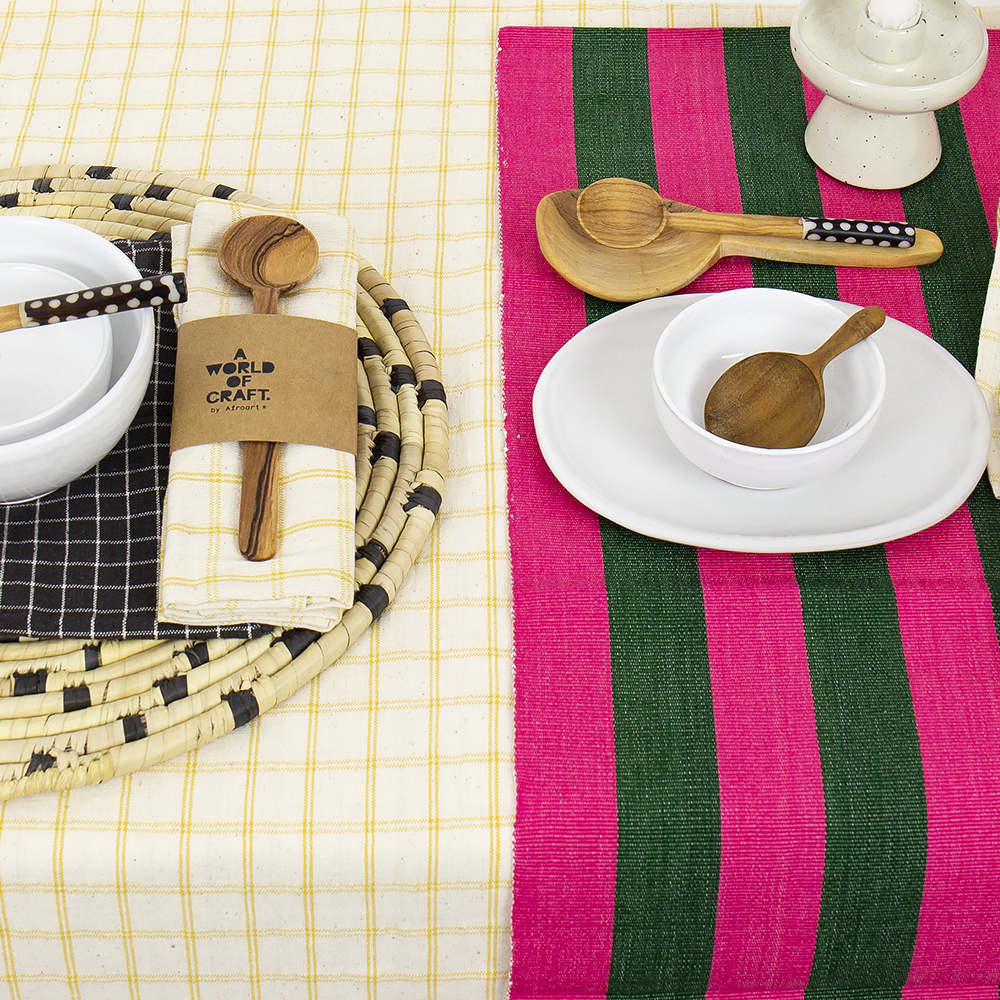 Dubbel Grid Servett Eco 45x45 cm 2-pack Gul/Vit