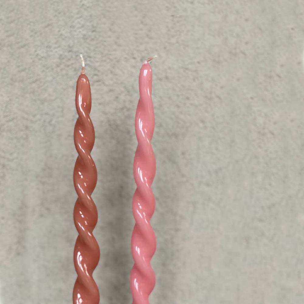 Platta Lack Ljus Snurrade 29 cm 2-pack Rosa Glasyr