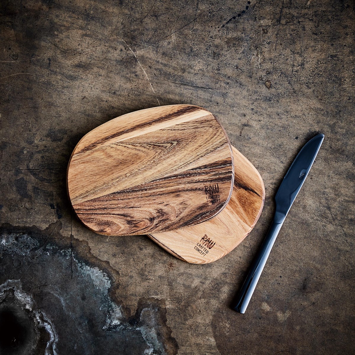 Raw Buttertavla 19x14 cm 2-Pack Teak