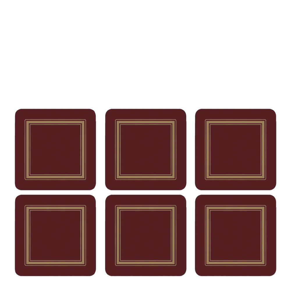 Classic Glasunderlägg 6-pack Vinröd