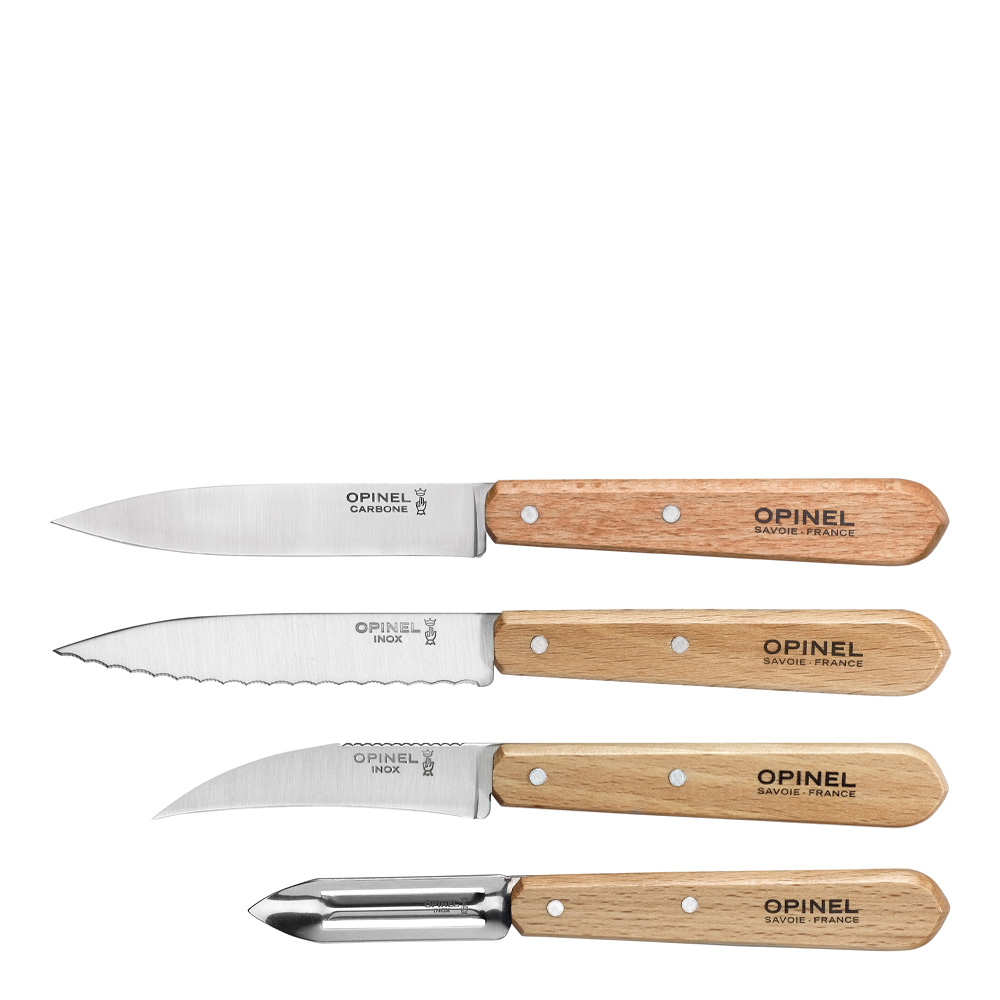 Essentials Knivset 4-pack Bokträ