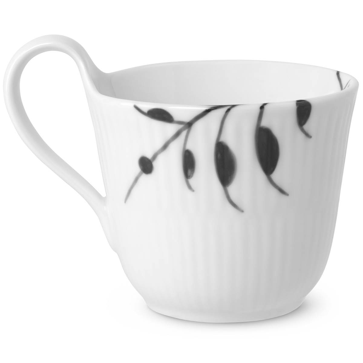 Black Fluted Mega Mugg Högt Handtag 25 cl