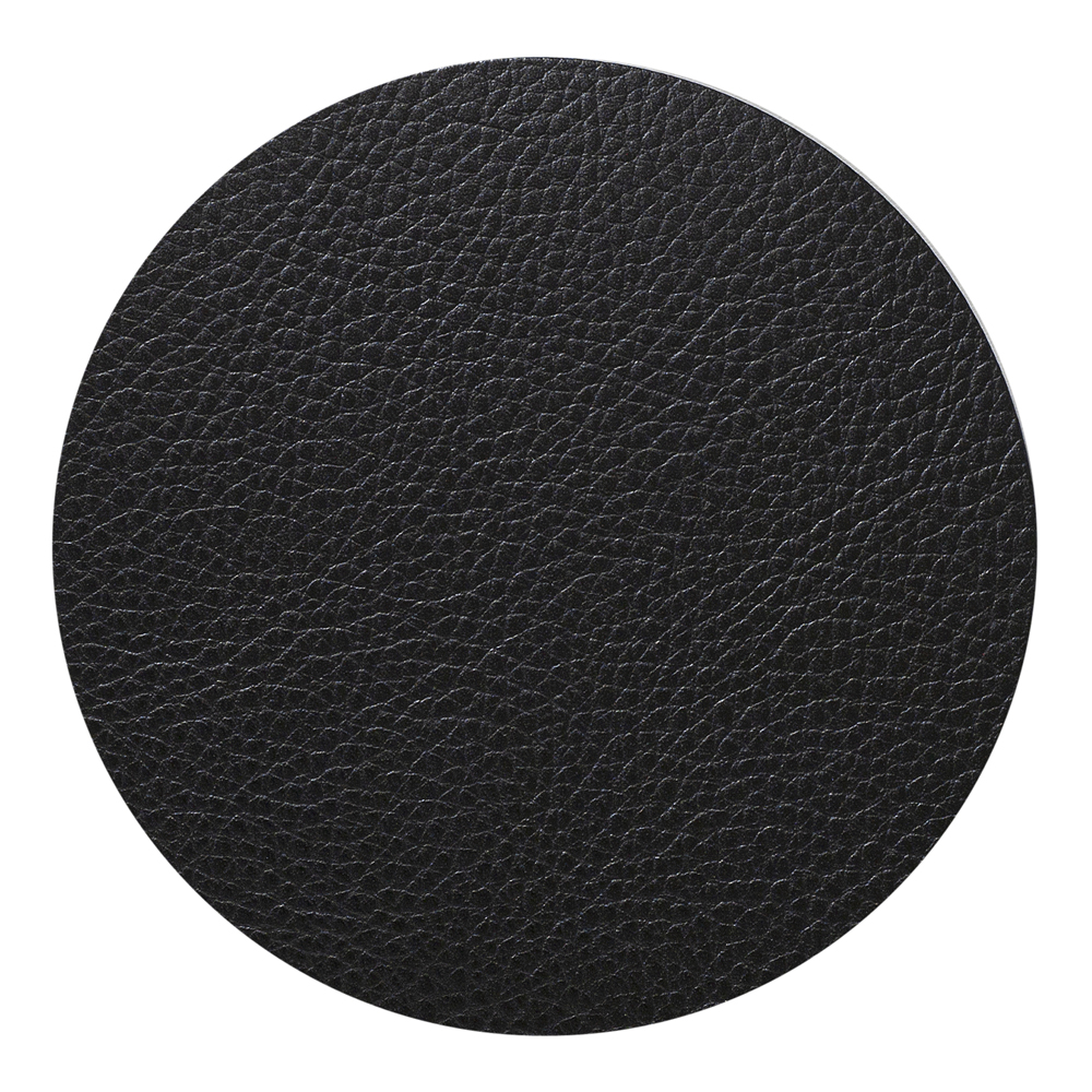 Leather Serene Circle Glasunderlägg 10 cm Black