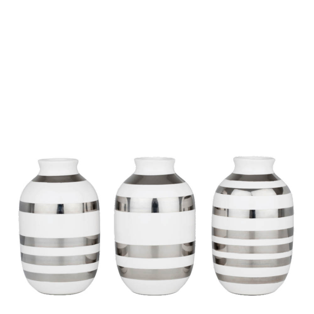 Omaggio Vas miniatyr 3-pack Silver