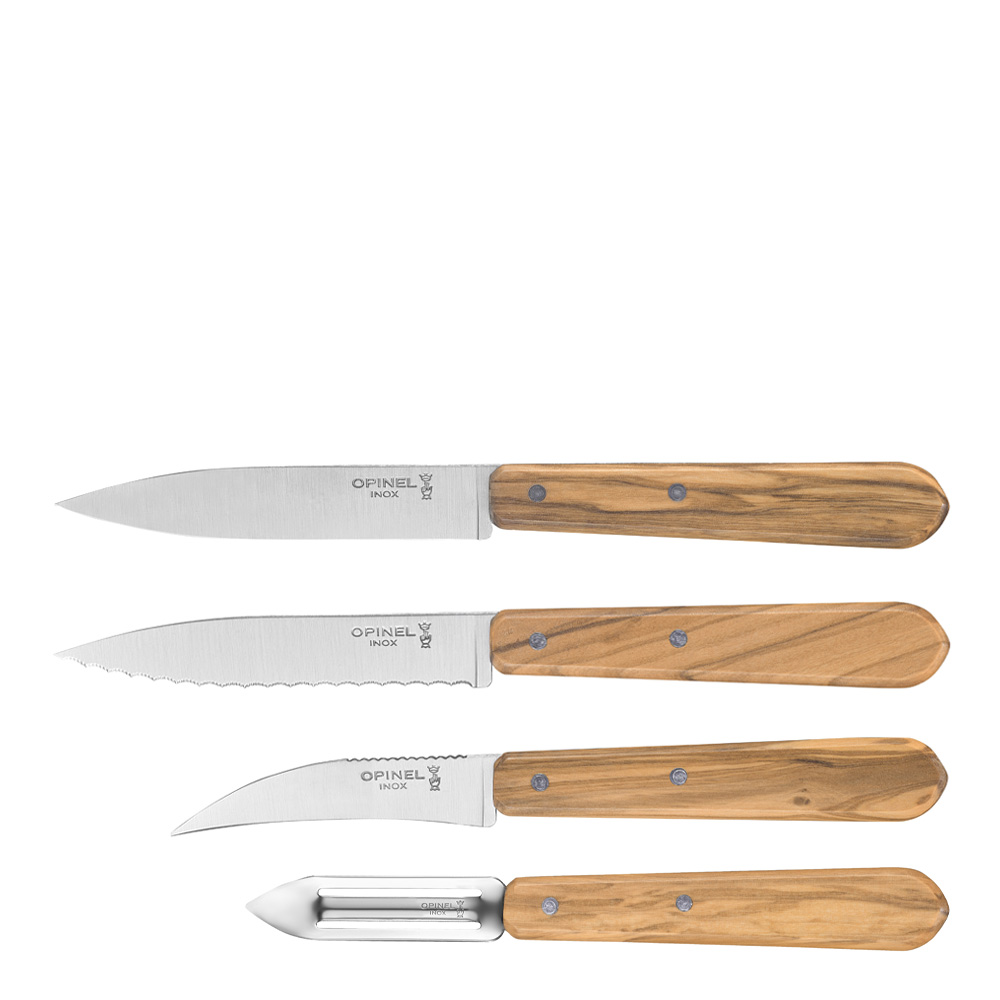 Essentials Knivset 4-pack Olivträ