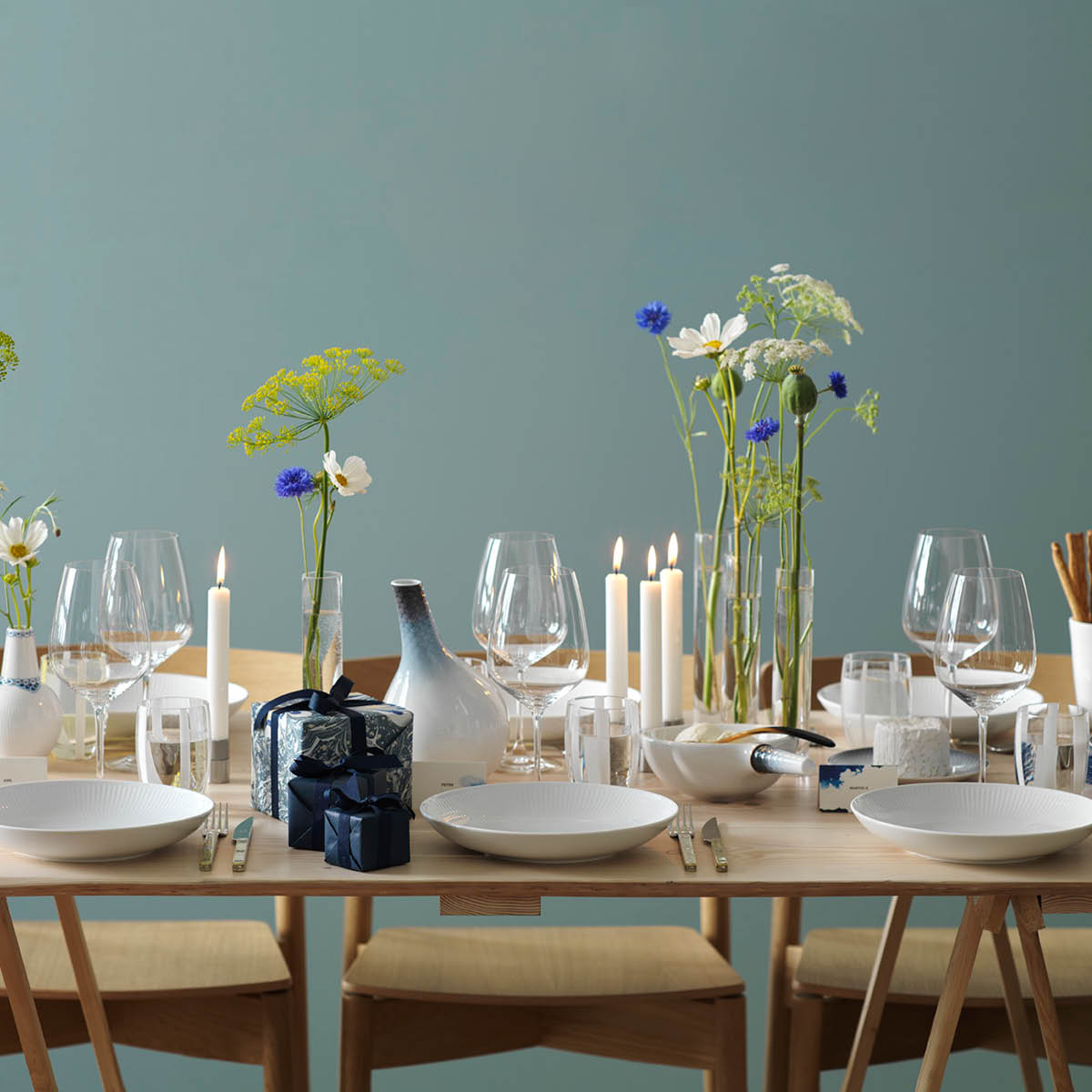 White Fluted Modern Tallrik flat 25 cm