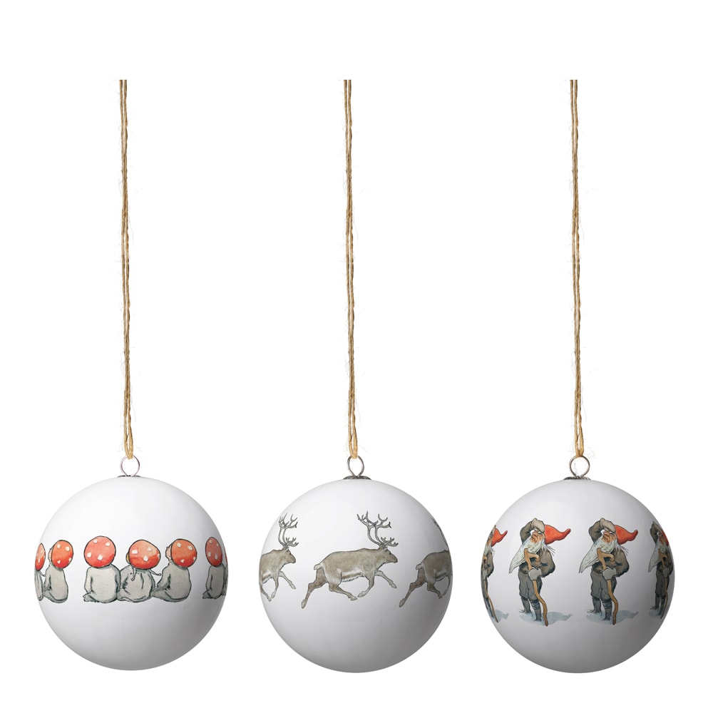 Elsa Beskow Julkulor Tomtebobarnen 3-pack