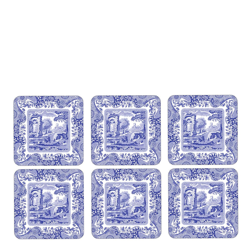 Blue Italian Glasunderlägg 6-pack