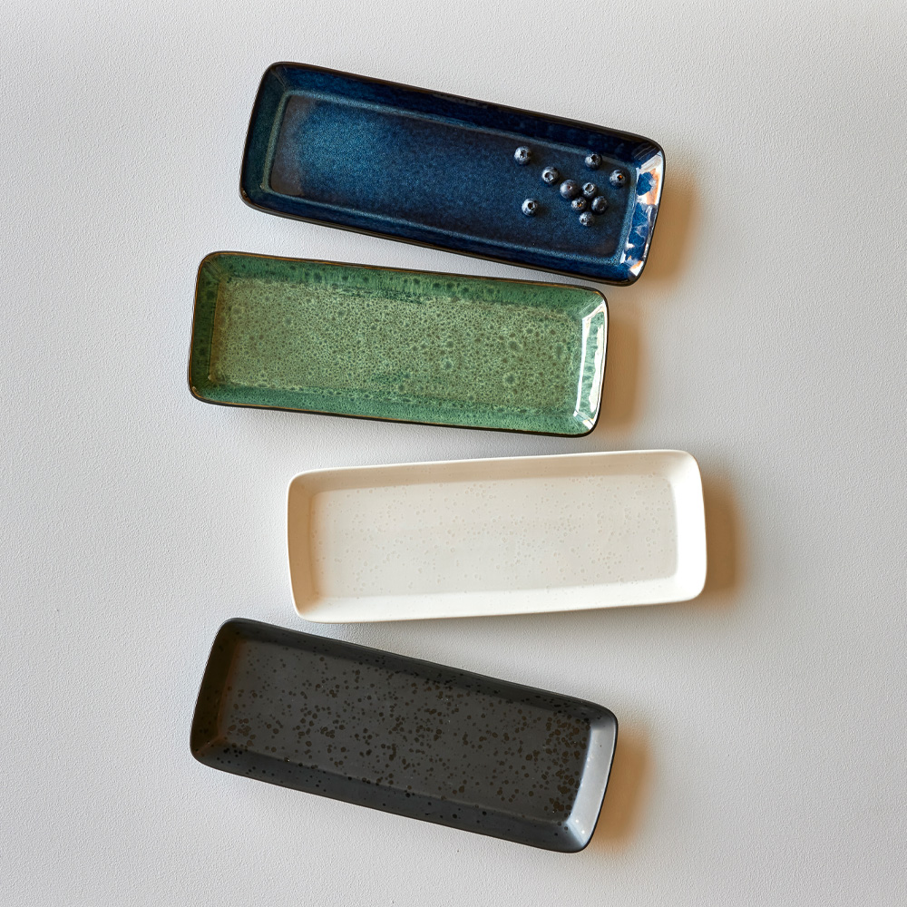 Serveringsfat Rektangulärt 39x14 cm Blå/Svart