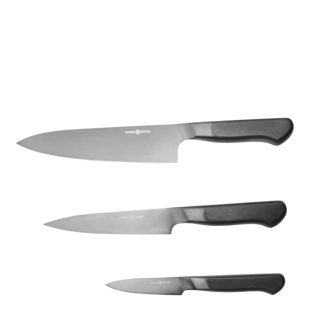 Knivset 3-delar Svart